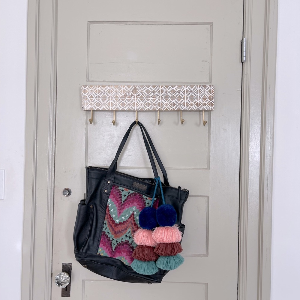 Nena and Co. Heritage and society moon and stars black bag WITH tassels